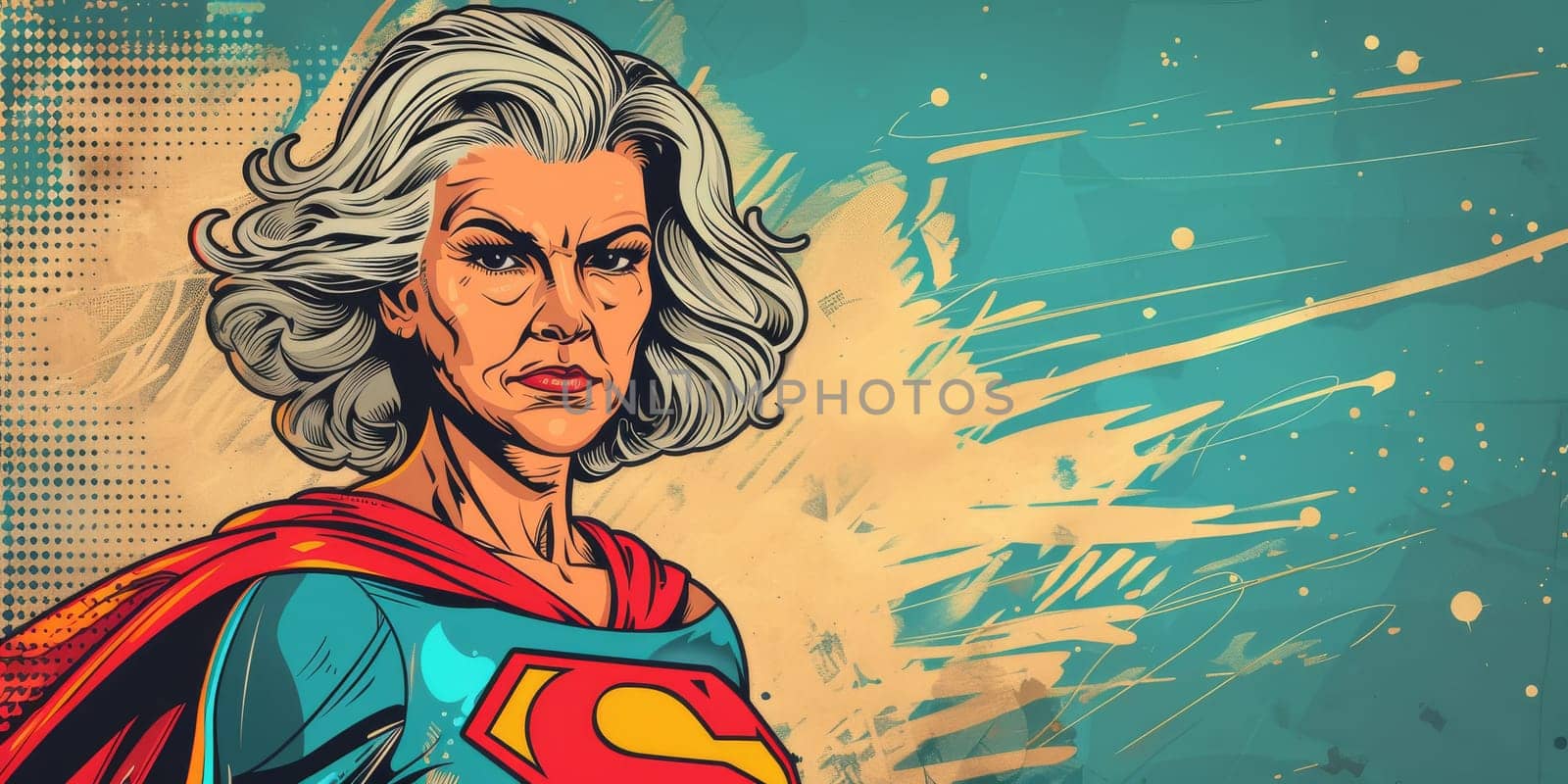 Portrait of superwoman as pop art style concept by Kadula