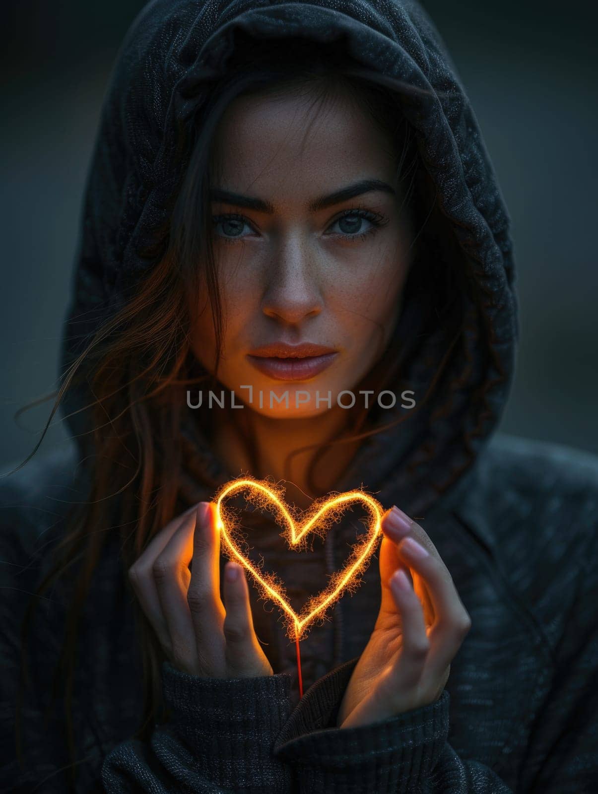 Woman Holding a Heart in Her Hands. Generative AI. by but_photo