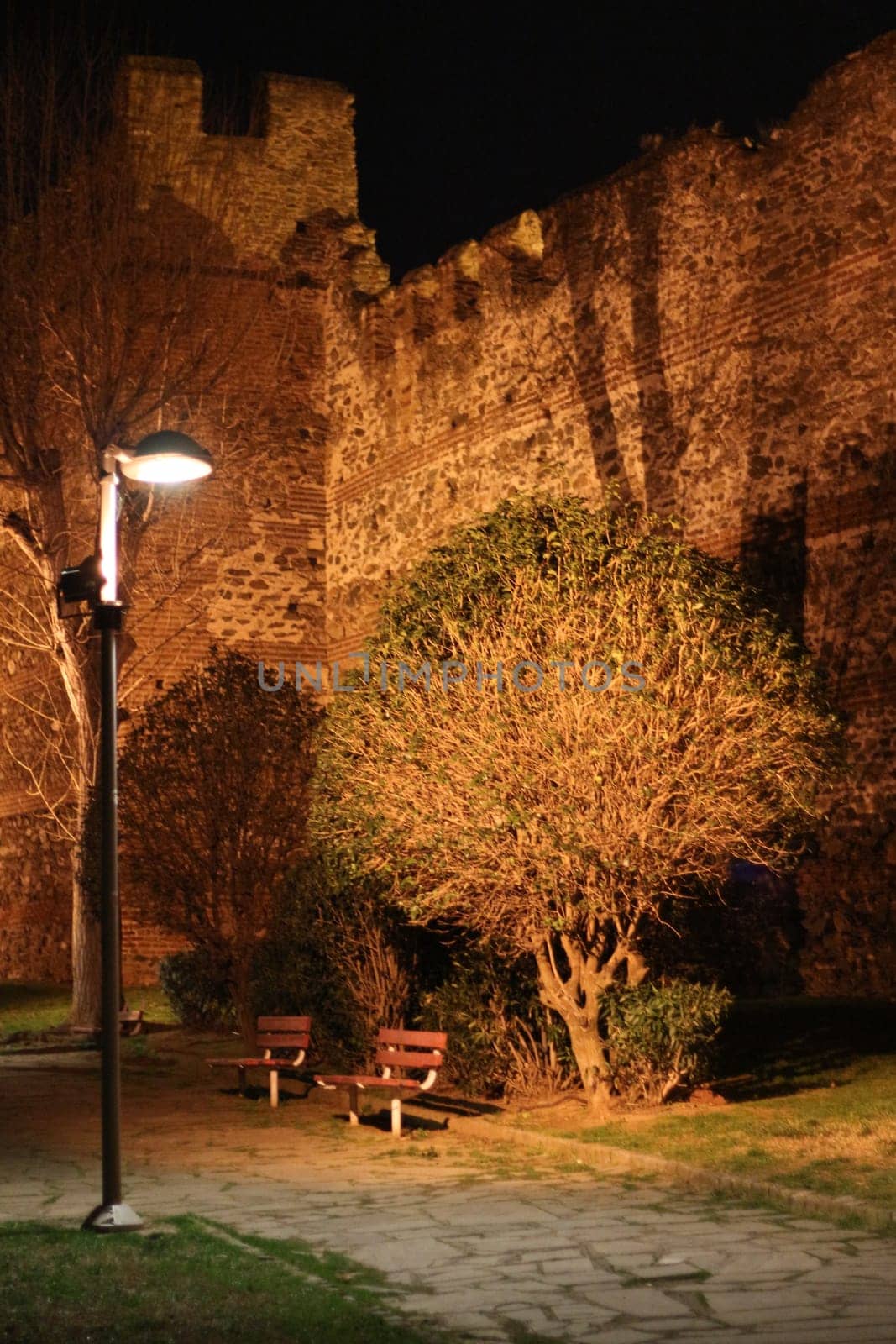 Nocturnal Majesty: Thessaloniki's Ancient City Walls Illuminated by DakotaBOldeman