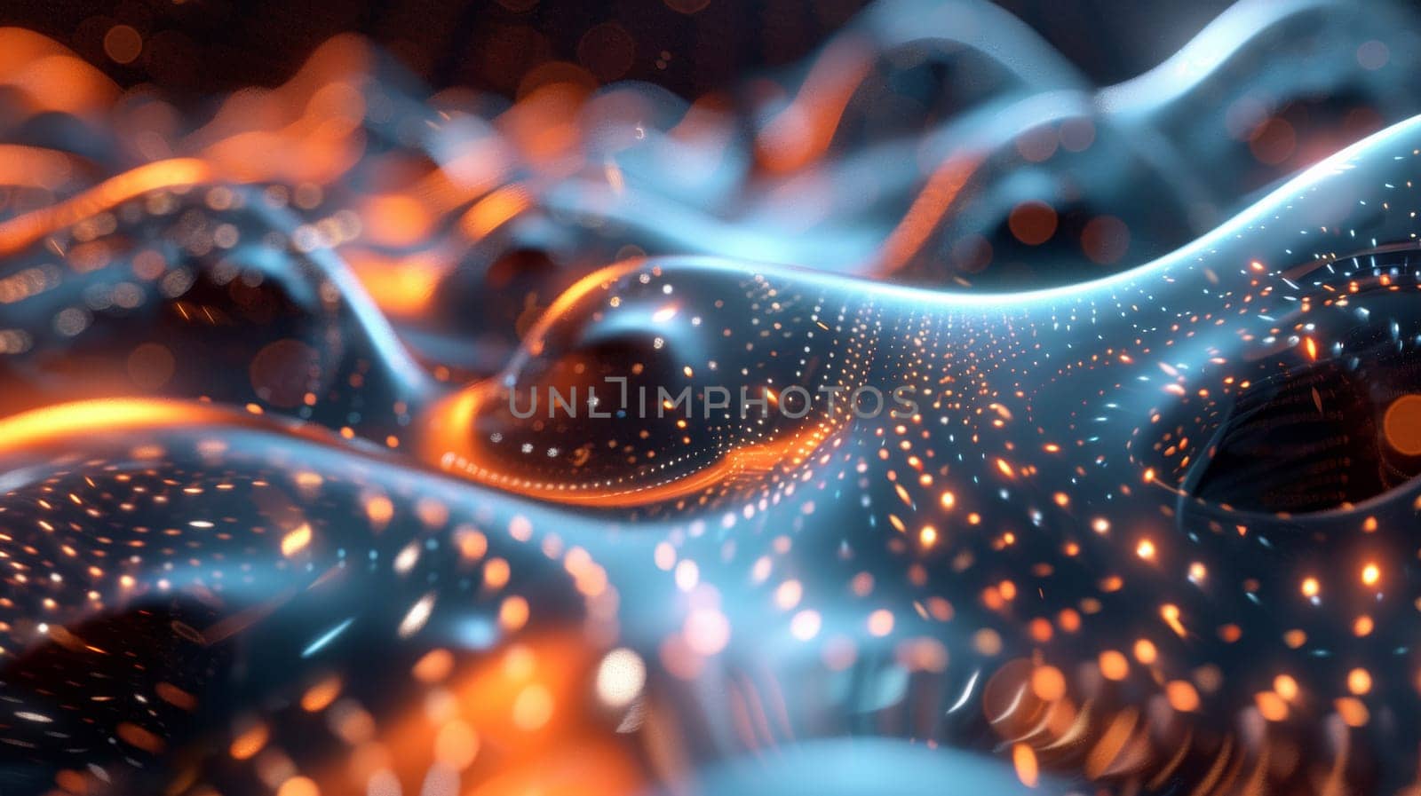 A close up of a digital image that has some glowing lights, AI by starush