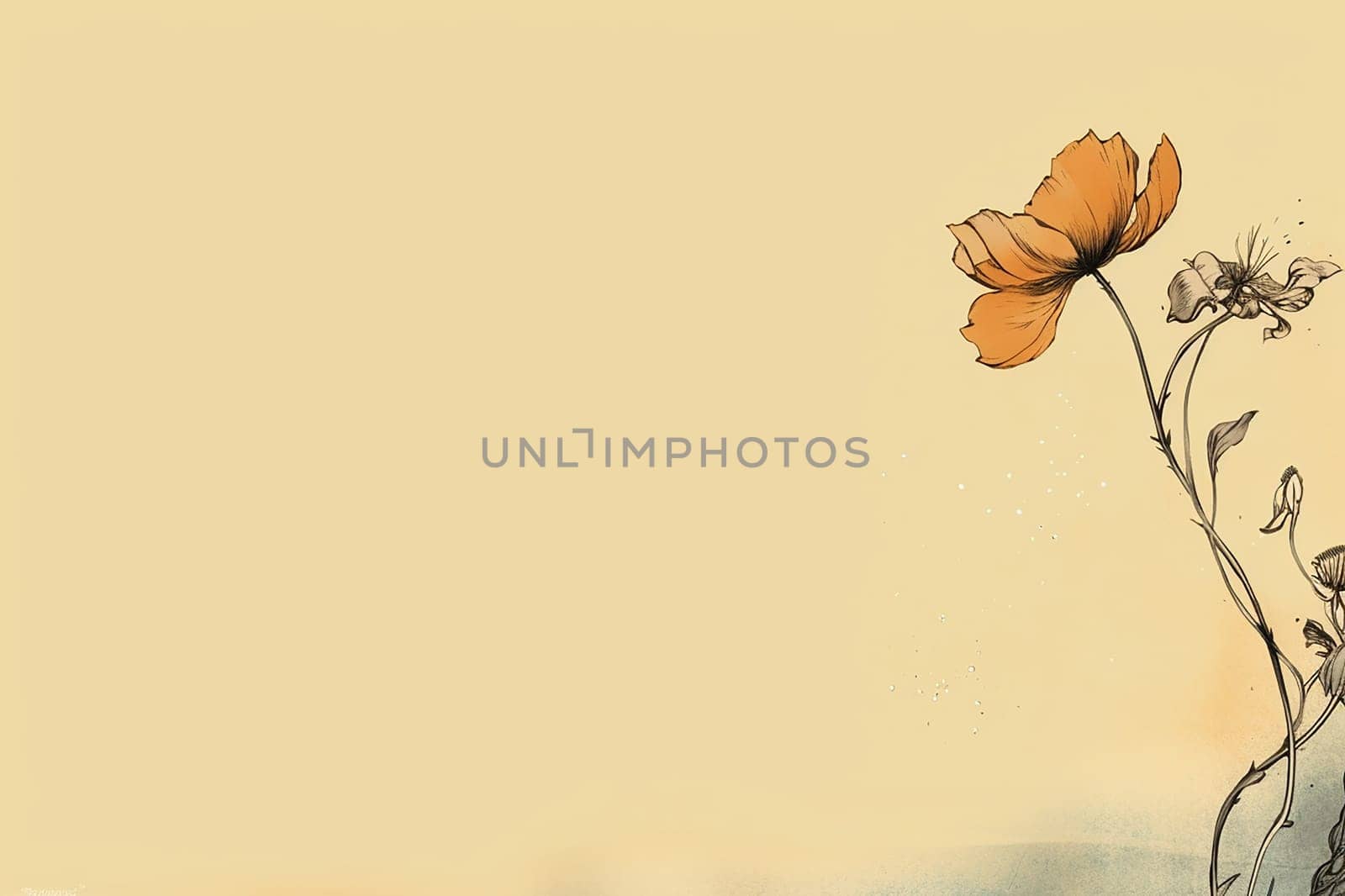 Elegant orange flower against a soft gradient background. by Hype2art