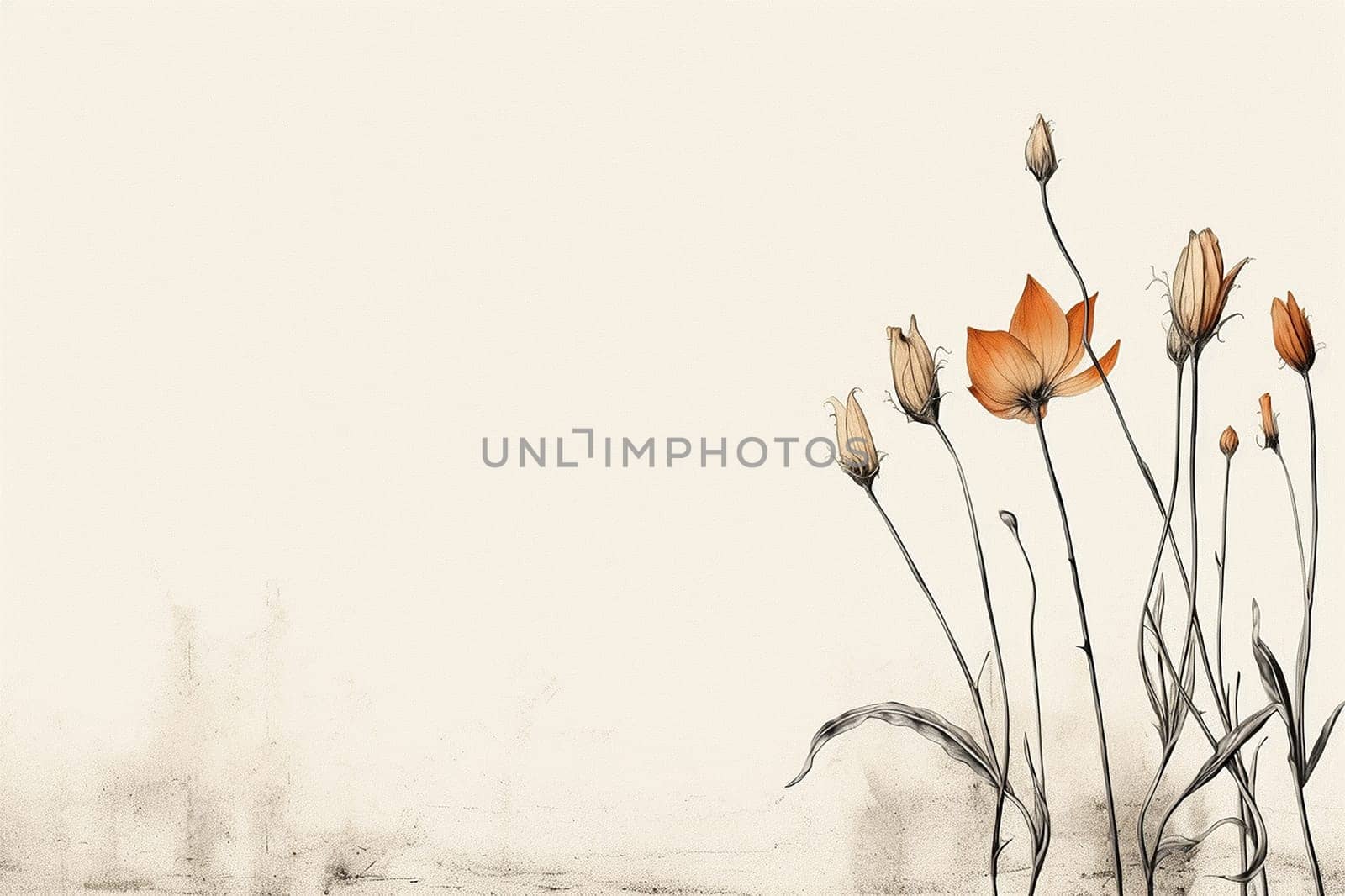 Elegant sketch of flowers with a minimalistic and artistic design.
