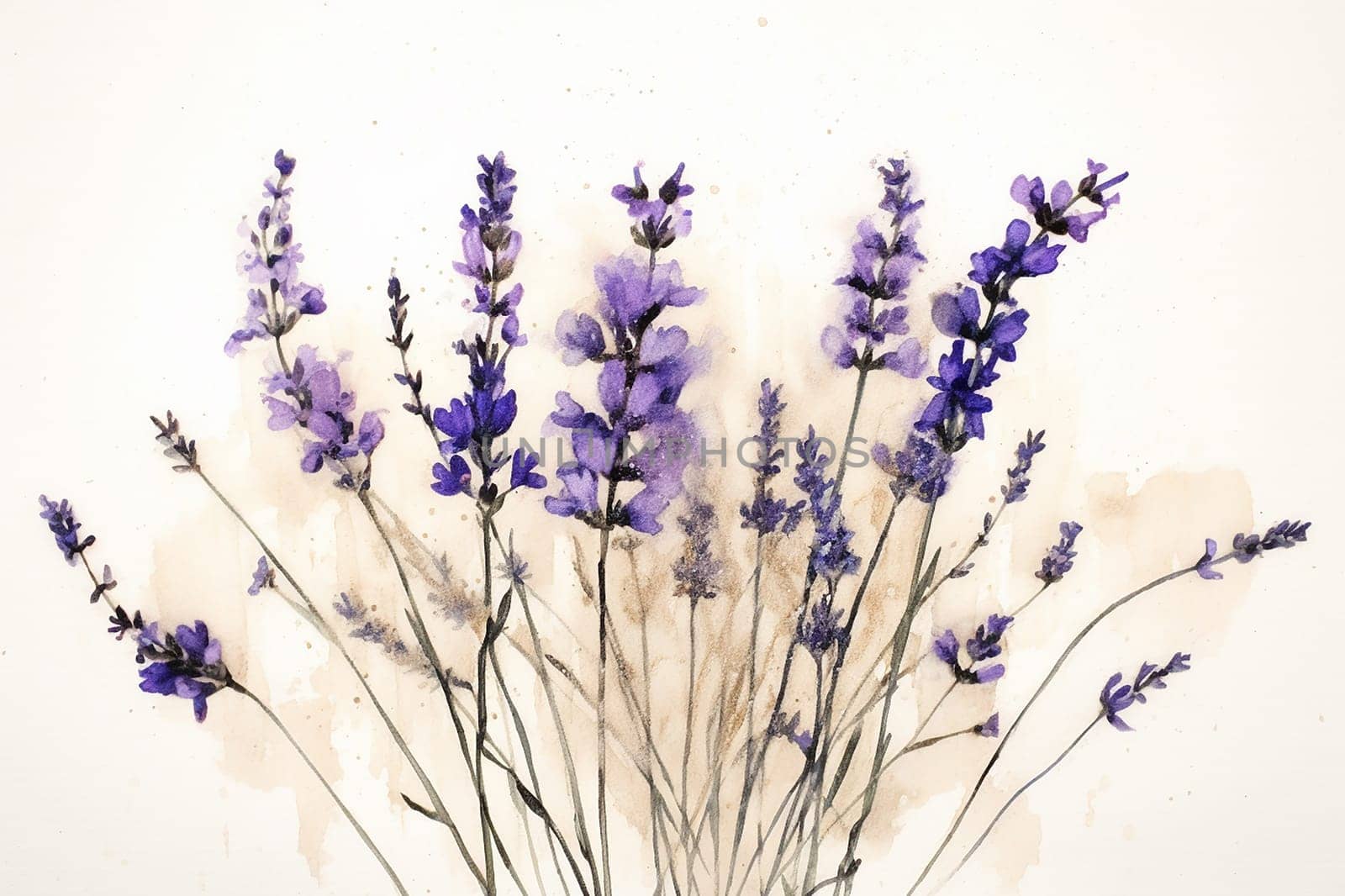 A collection of lavender flowers against a pale background. by Hype2art