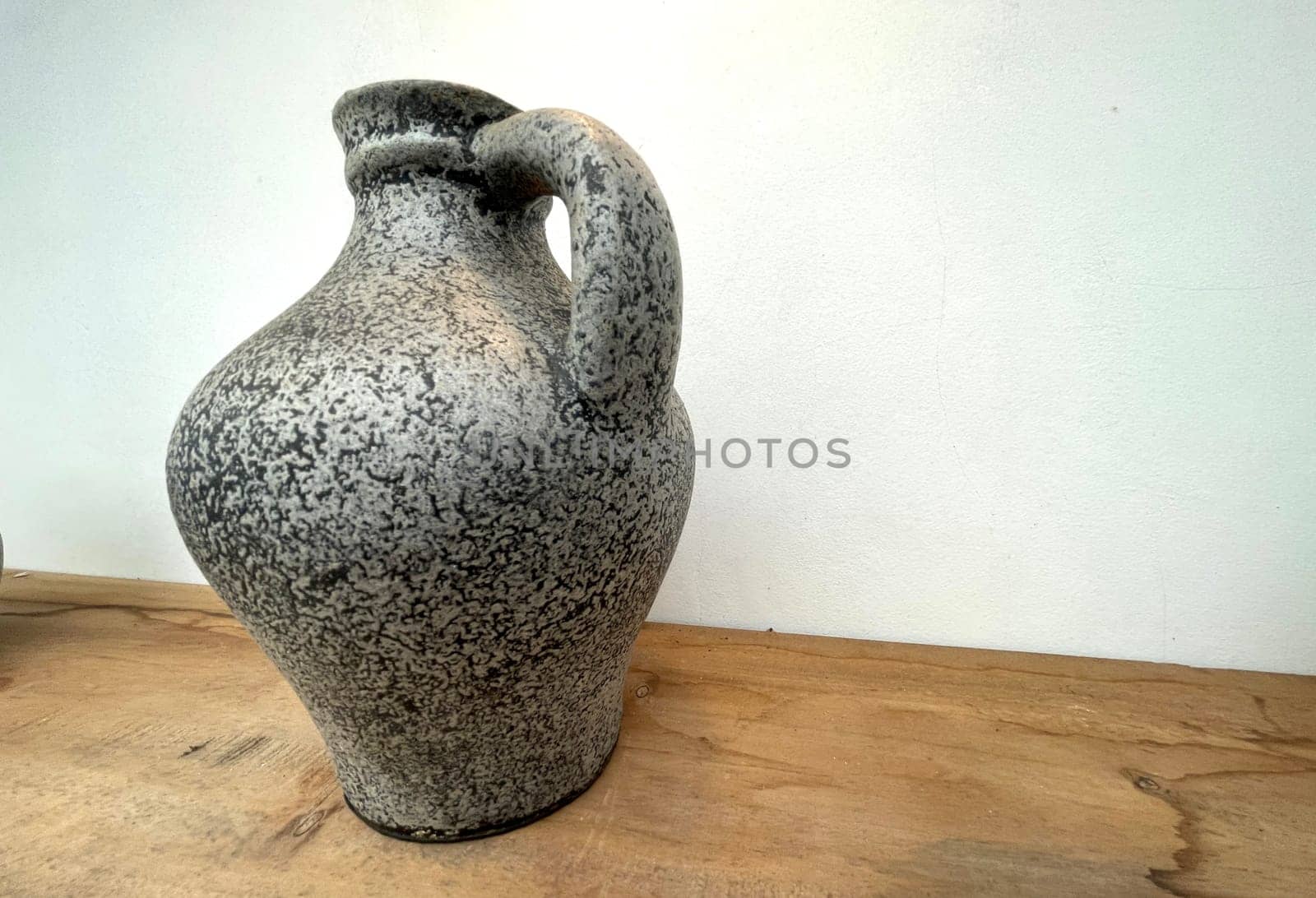 Beautiful antique pottery as part of interior house decoration good for multimedia background from java indonesia