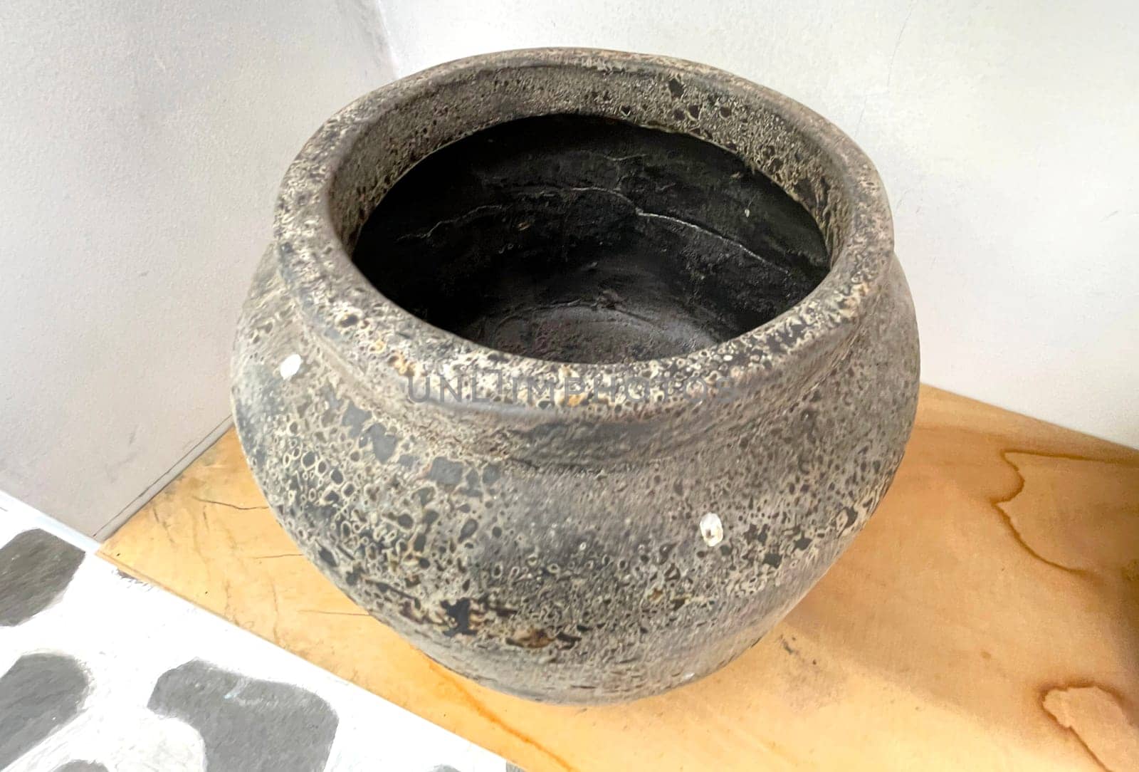 Beautiful antique pottery as part of interior house decoration good for multimedia background from java indonesia