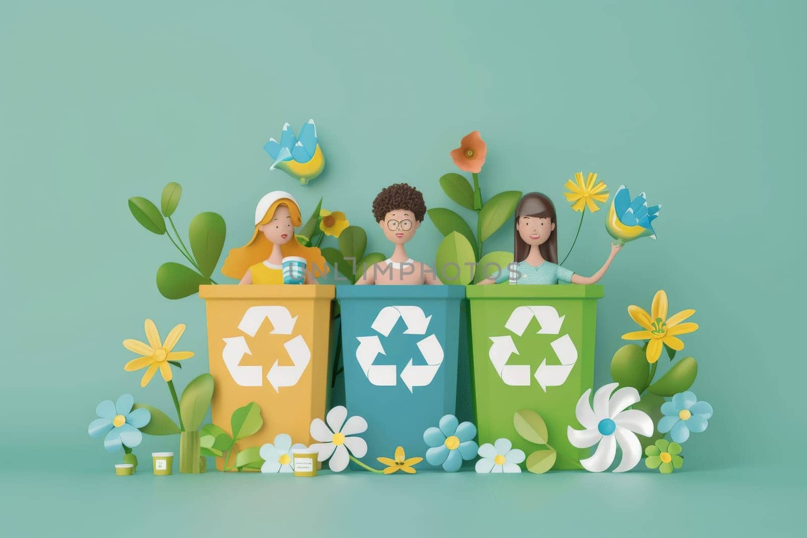 Environmental awareness, recycling, waste management, social media banner by nijieimu