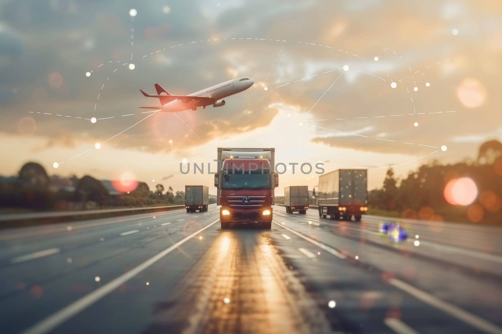 Transport and logistic concept background, import export and logistics business by nijieimu