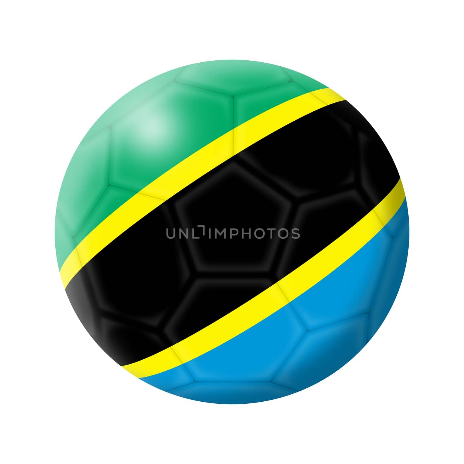 Tanzania soccer ball football 3d illustration by VivacityImages