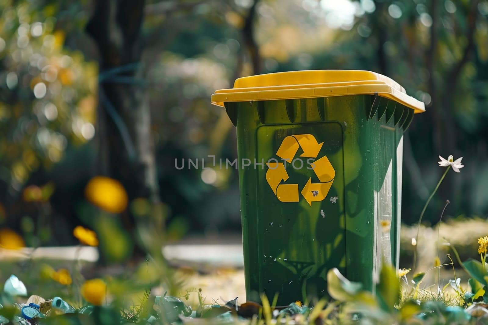 Environmental awareness, recycling, waste management, social media banner by nijieimu