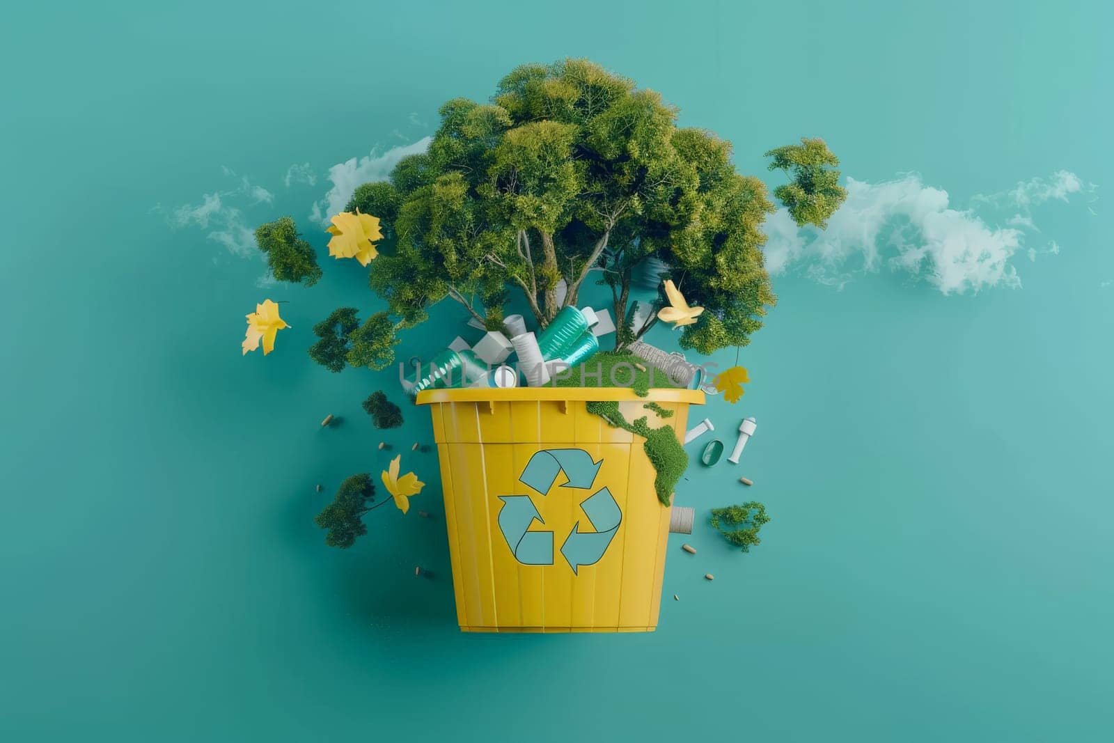 Environmental awareness, recycling, waste management, social media banner.