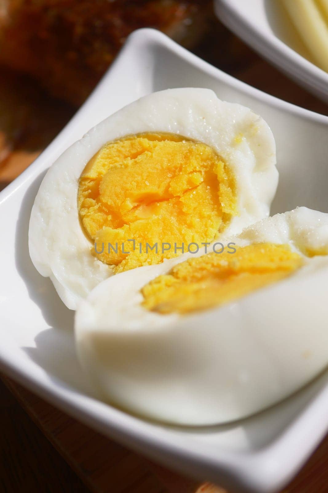 close up of bowel egg in a bowl on table by towfiq007