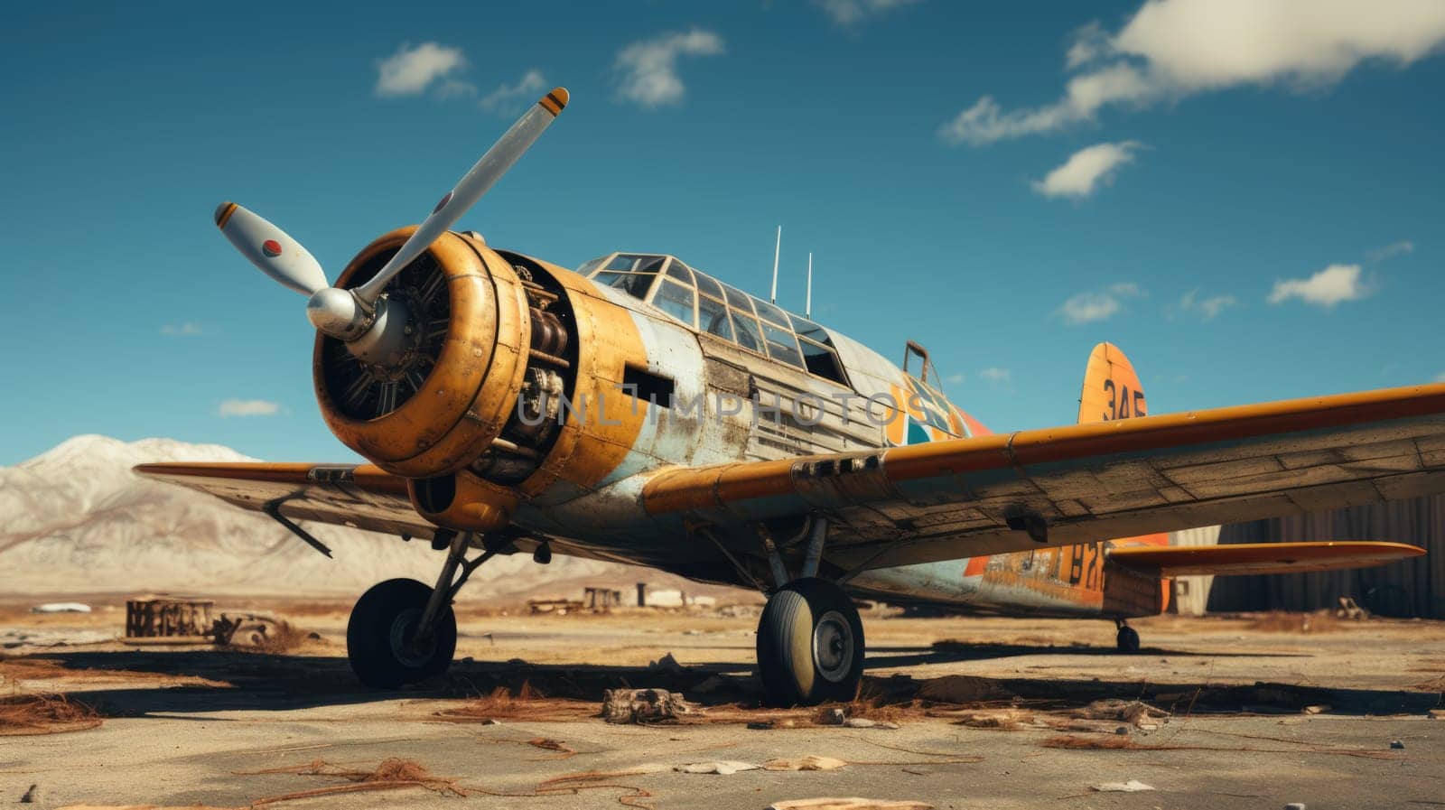 A large passenger airplane on an airport runway by Lobachad