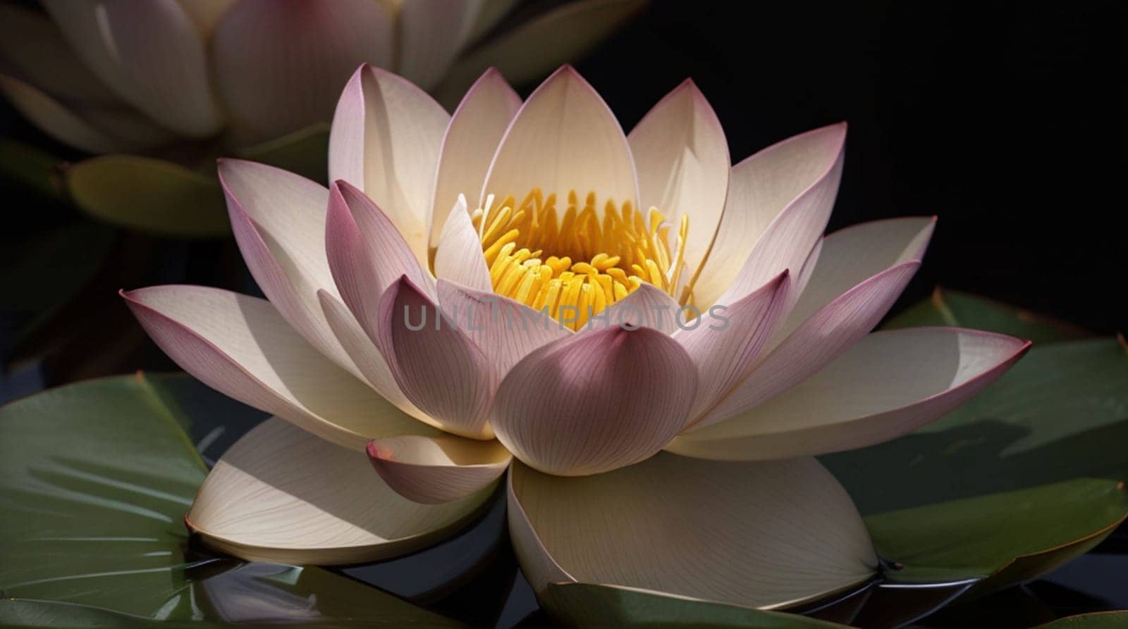 Beautiful pink waterlily or lotus flower in pond for your content creation