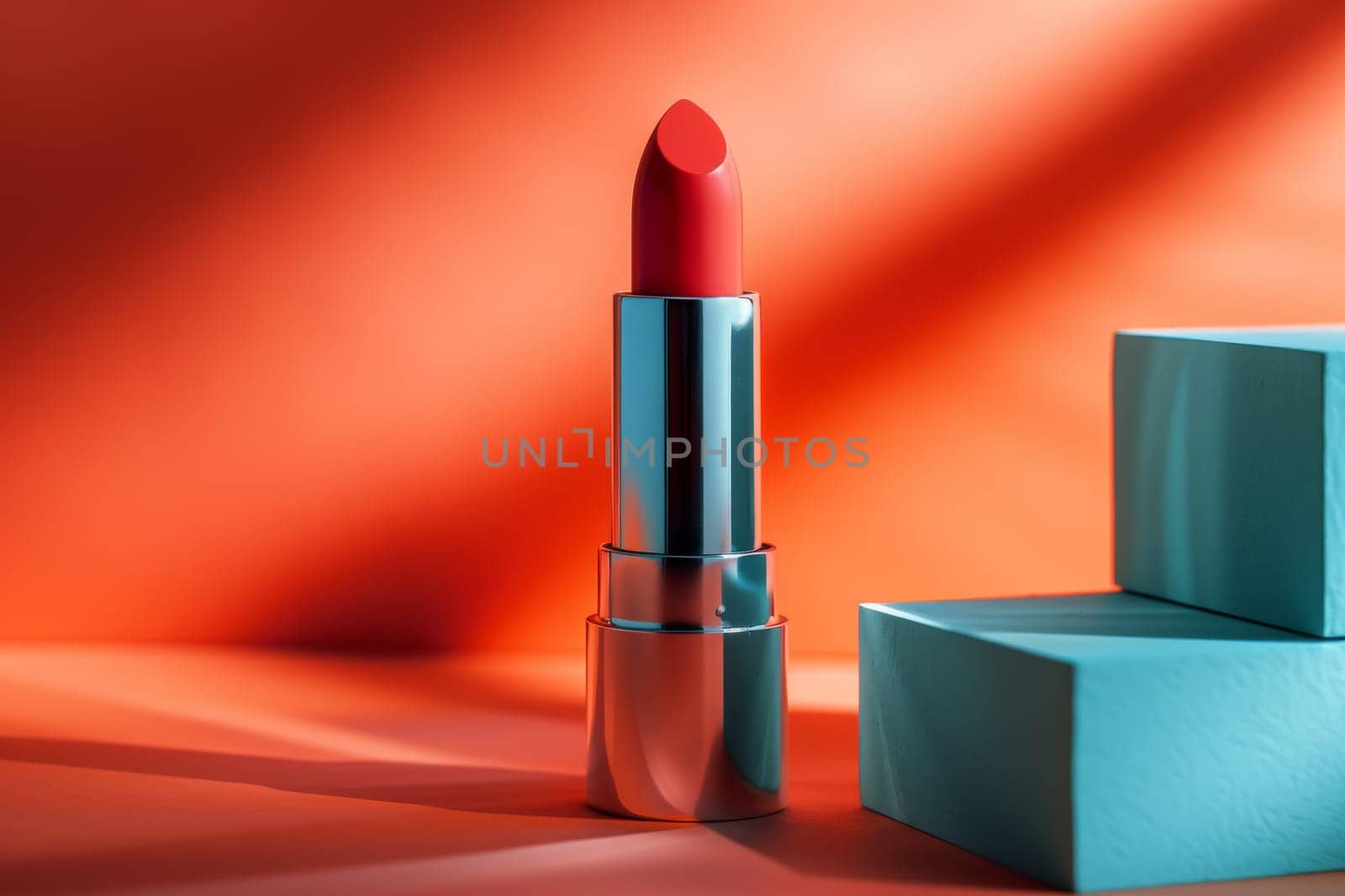 Mockup Lipstick cosmetic product. Generative AI by itchaznong