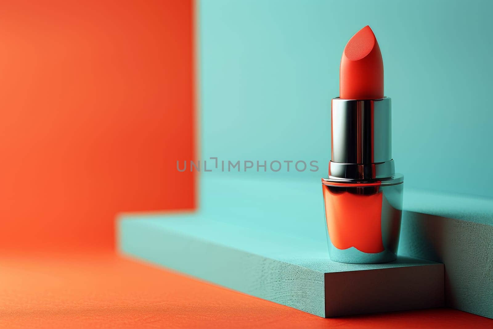 Mockup Lipstick cosmetic product. Generative AI by itchaznong