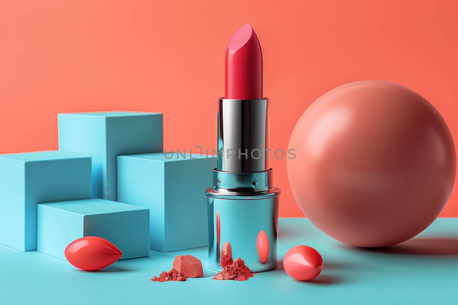 Mockup Lipstick cosmetic product. Generative AI.