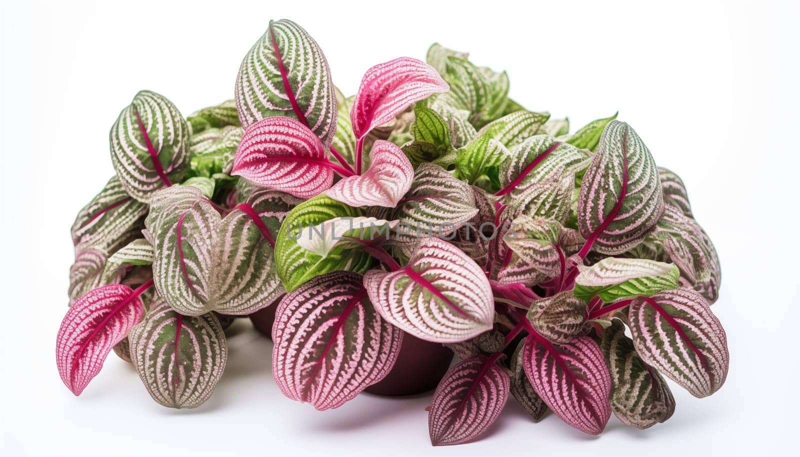 Fittonia white background isolated. High quality photo