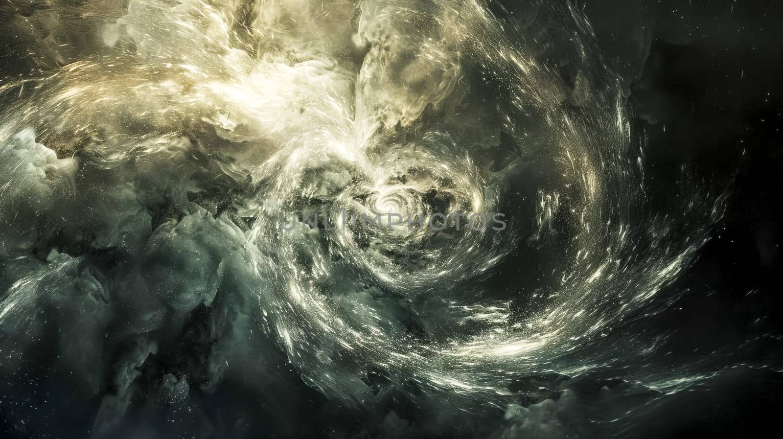 Abstract image evoking a dynamic cosmic scene with swirling patterns by Edophoto