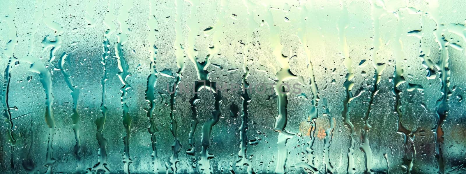 Raindrops on glass with blurred background by Edophoto