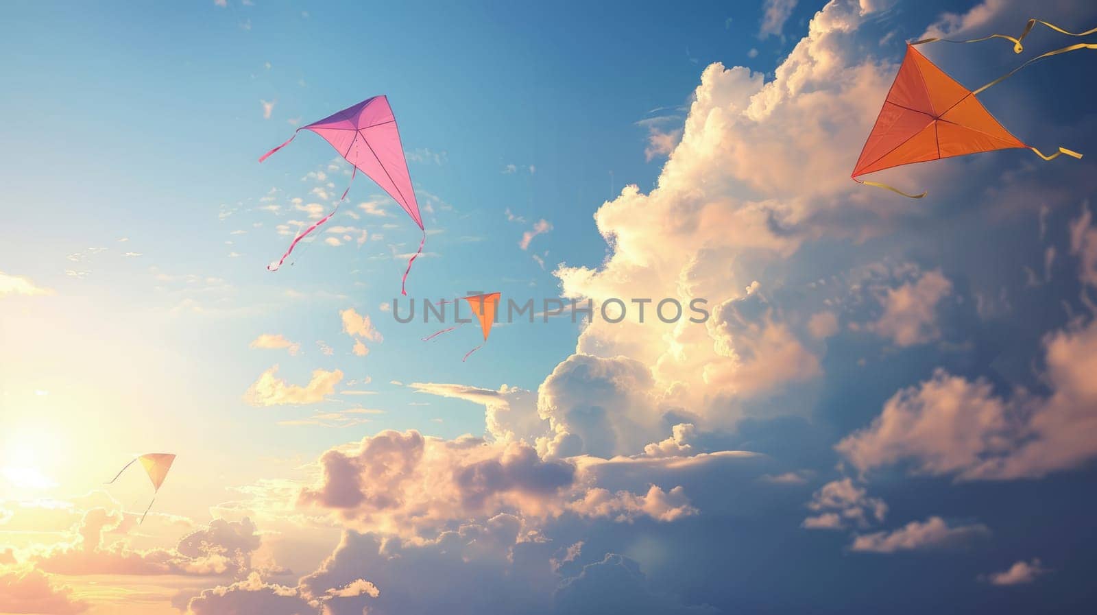 Kite float in the light breeze in the sky colors by natali_brill