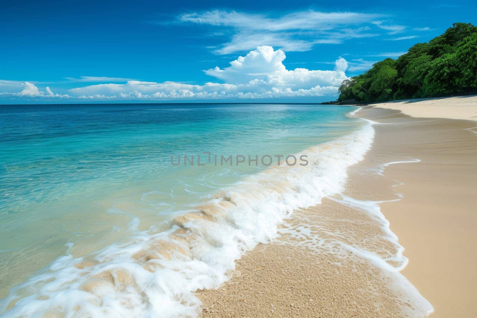 Tropical beach with clear blue water on the islands.