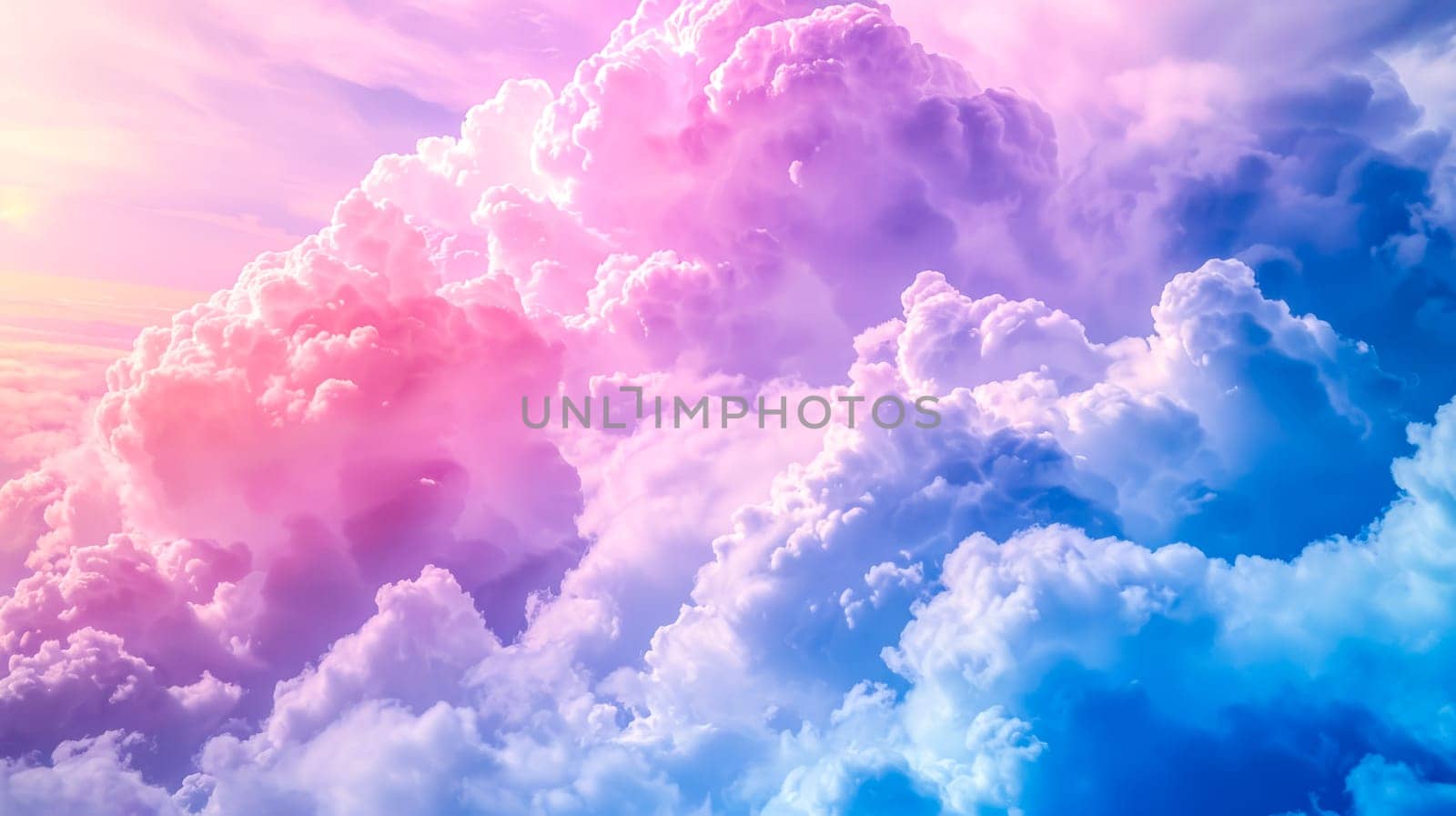 Stunning display of colorful clouds illuminated by the sunset, creating a dreamlike atmosphere