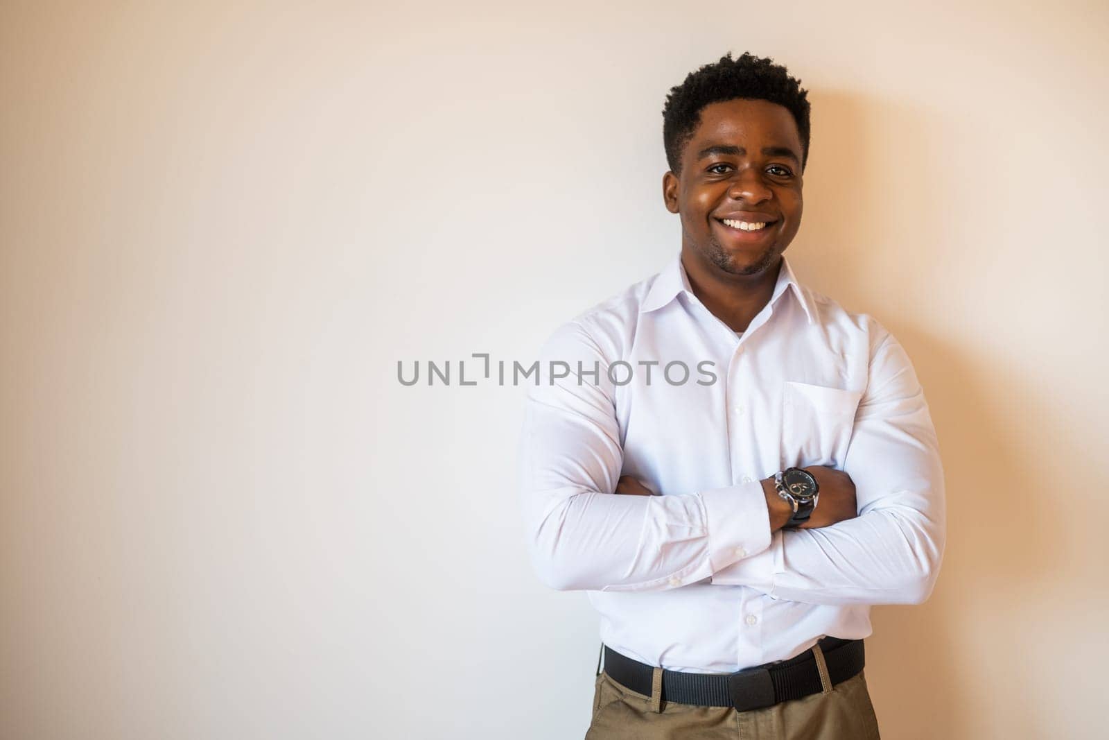 Portrait of happy man who is smiling and looking at camera by djoronimo