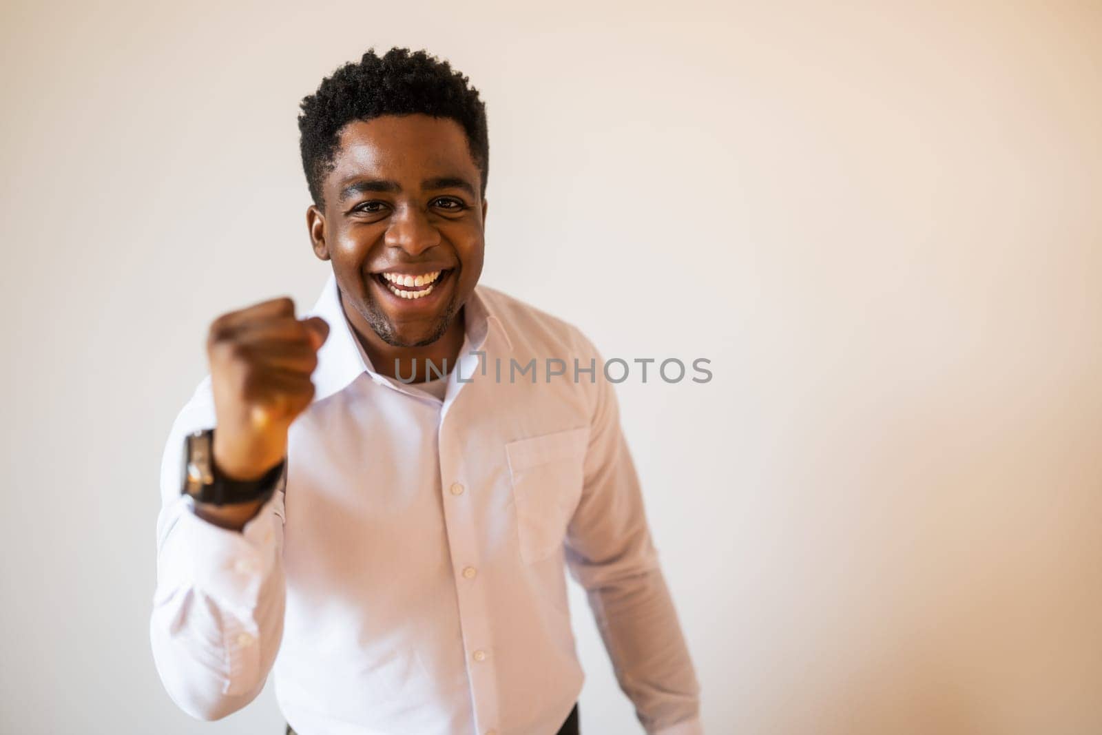 Portrait of happy and excited man by djoronimo