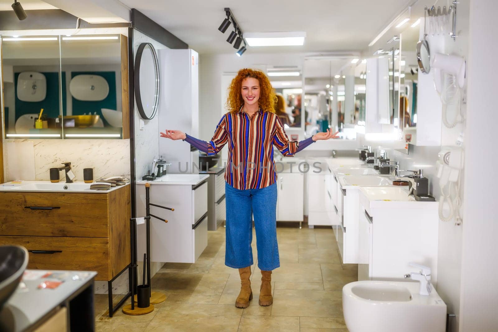 Portrait of salesperson in bathroom store by djoronimo