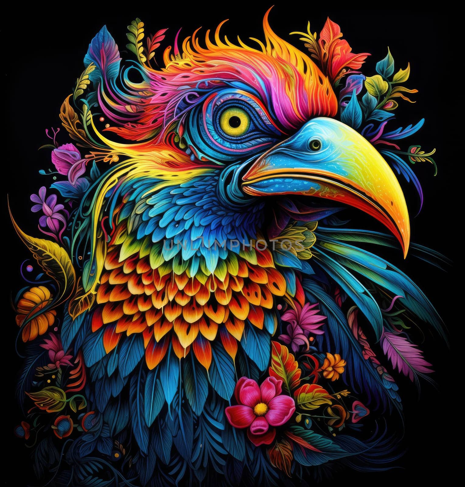 Bird of paradise. Colorful tropical bird  by palinchak