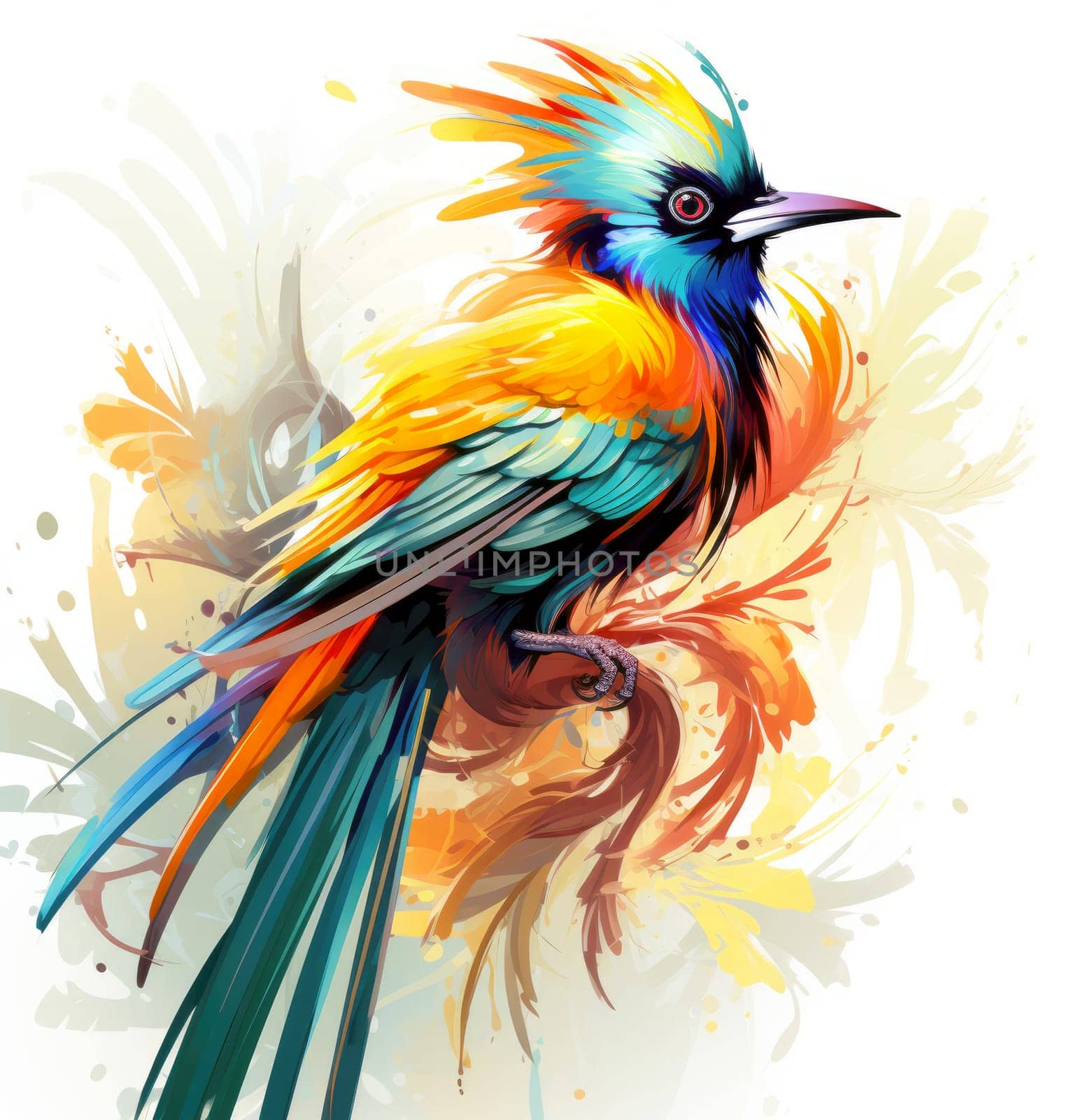 Bird of paradise. Colorful tropical bird  by palinchak