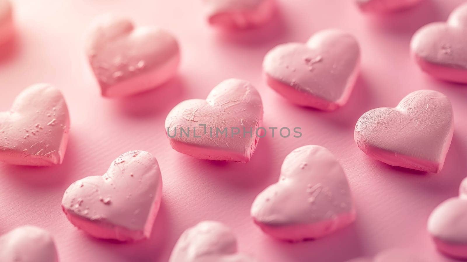 Lots of pink hearts on a pink background. valentine's day.