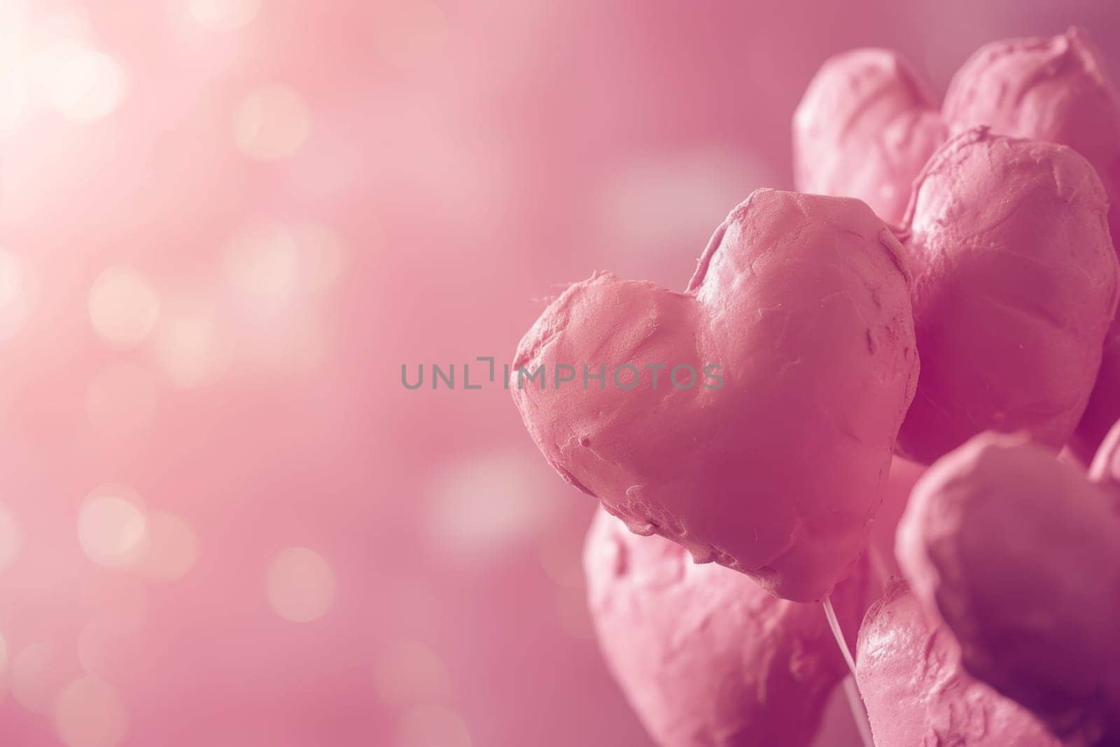 Lots of pink hearts on a pink background. valentine's day.