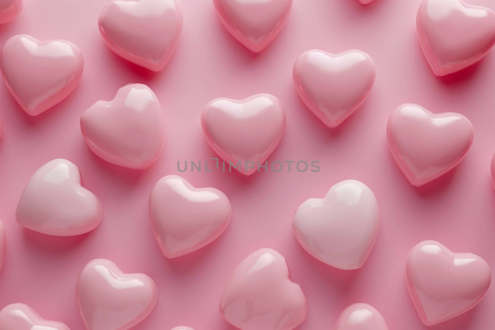 Lots of pink hearts on a pink background. valentine's day by Lobachad