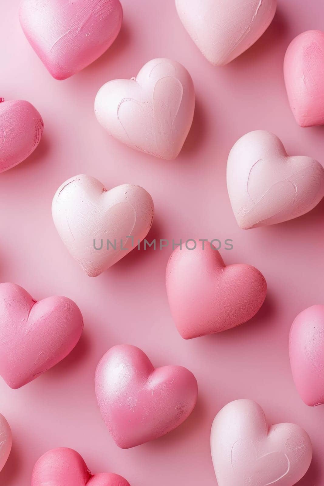 Lots of pink hearts on a pink background. valentine's day.