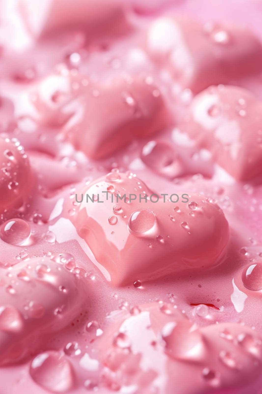 Lots of pink hearts on a pink background. valentine's day by Lobachad