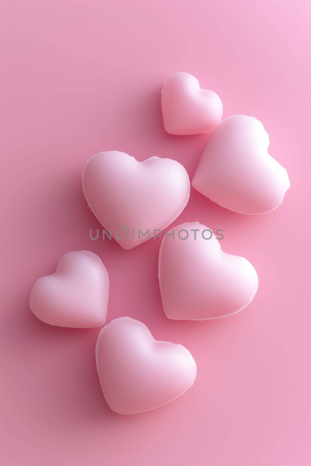 Lots of pink hearts on a pink background. valentine's day.