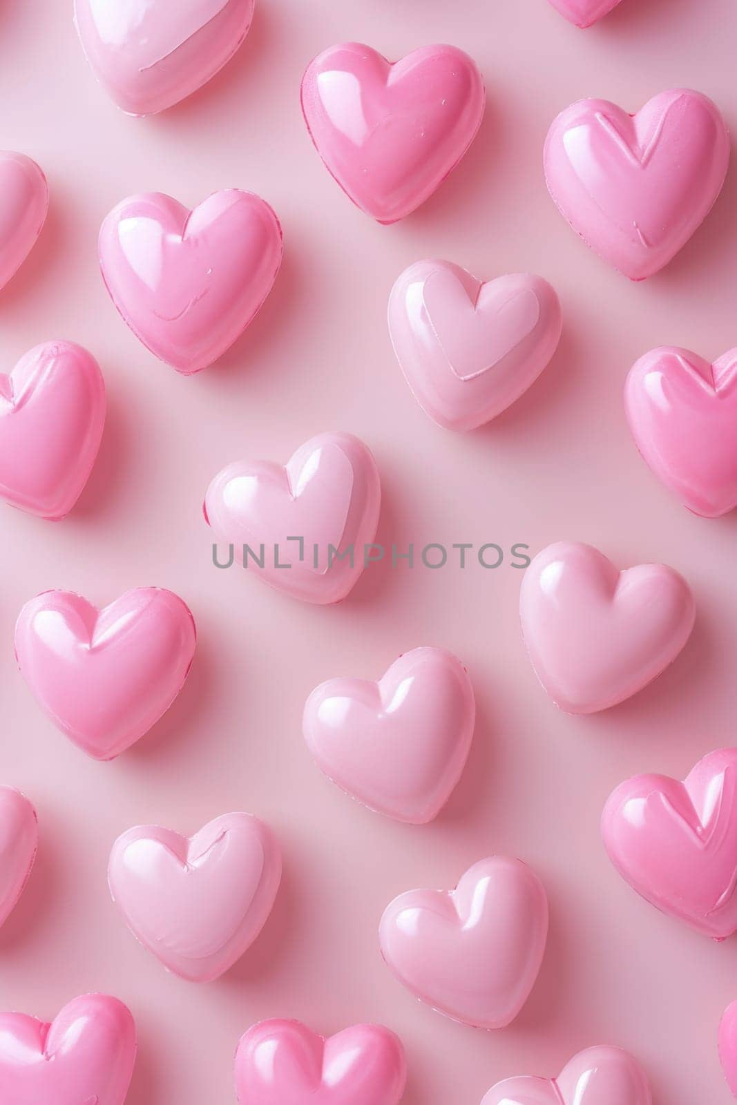 Lots of pink hearts on a pink background. valentine's day.