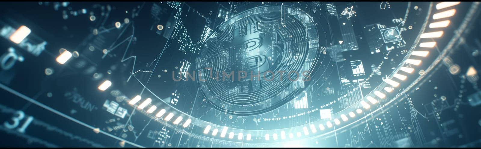 Bitcoin Cryptocurrency Business Background. Global Exchange and Winner Strategy Concept. Technology and Cyberspace Bitcoin Conceptual Image. by iliris