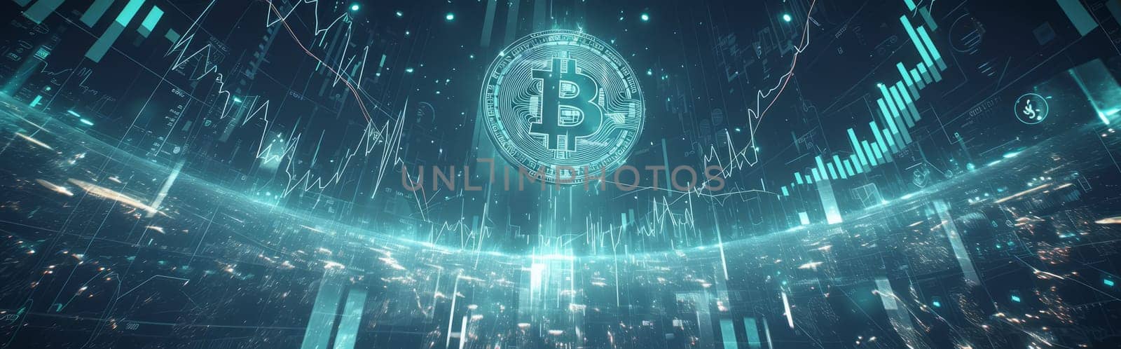 Bitcoin Cryptocurrency Business Background. Global Exchange and Winner Strategy Concept. Technology and Cyberspace Bitcoin Conceptual Image. by iliris