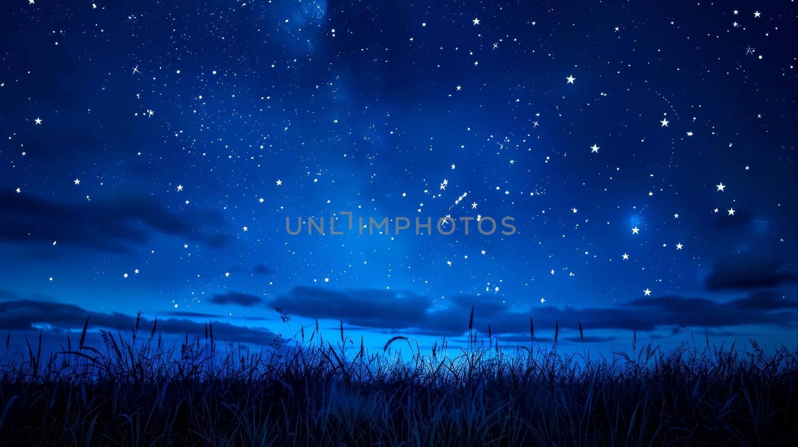 Enchanting starry night sky over grass field by Edophoto