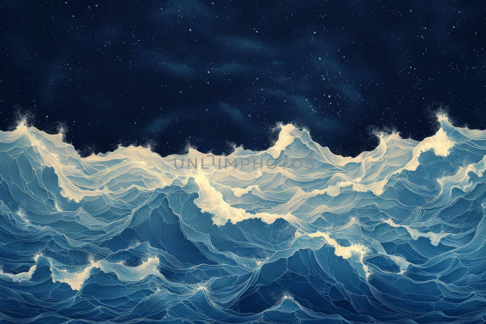 Sea wave pattern. Wallpaper Background. Generative AI by itchaznong