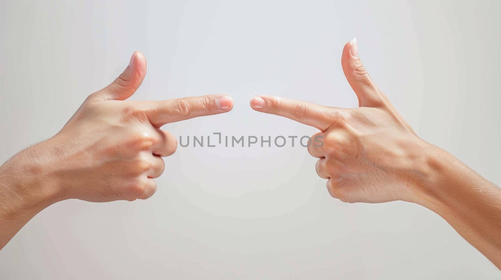 Two hands pointing at each other with thumbs up, AI by starush