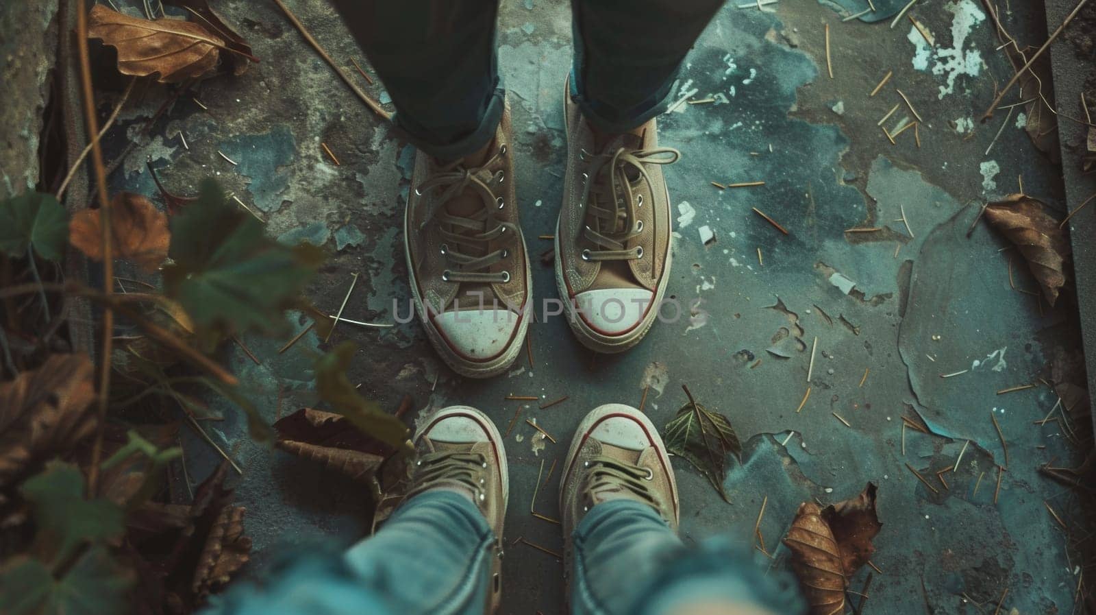 Two people standing next to each other wearing converse shoes, AI by starush