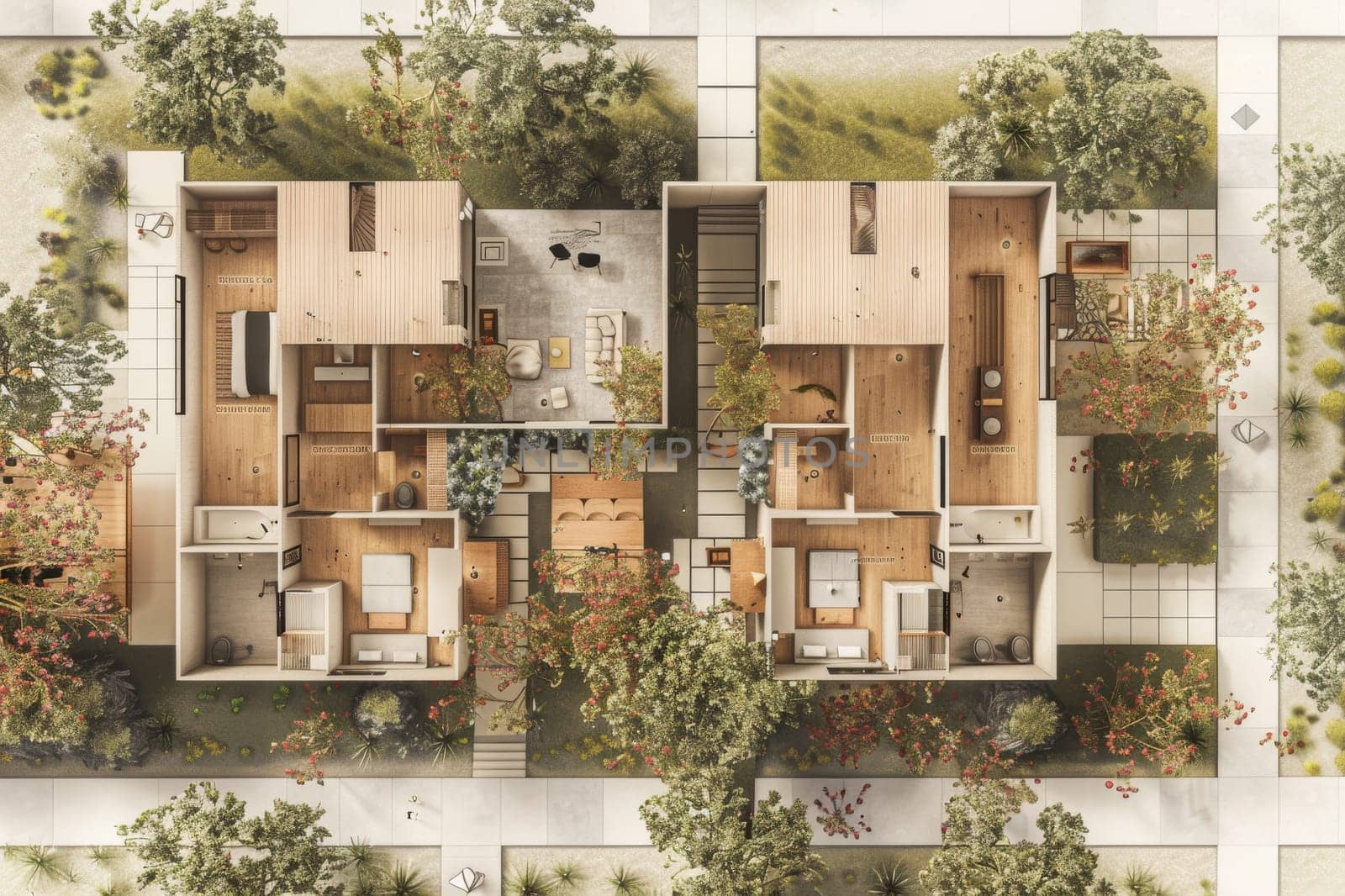 Mockup modern house Architect. Generative AI by itchaznong