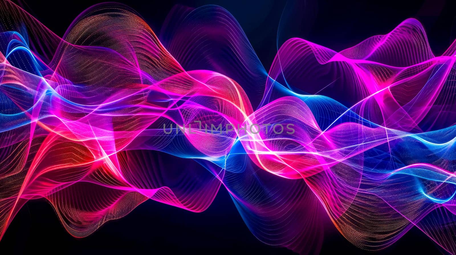 Abstract colorful waveforms on dark background by Edophoto