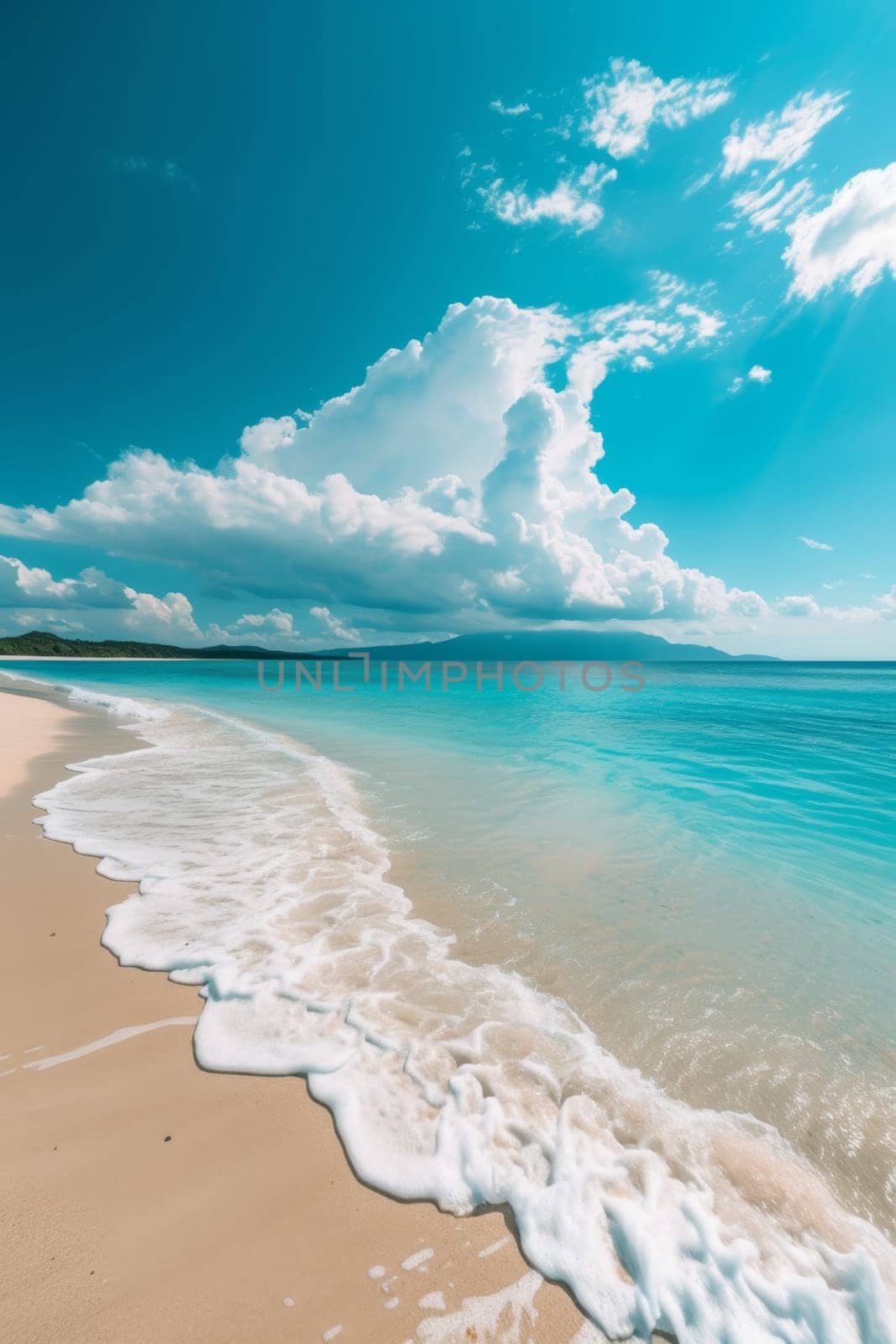 Tropical beach with clear blue water on the islands.