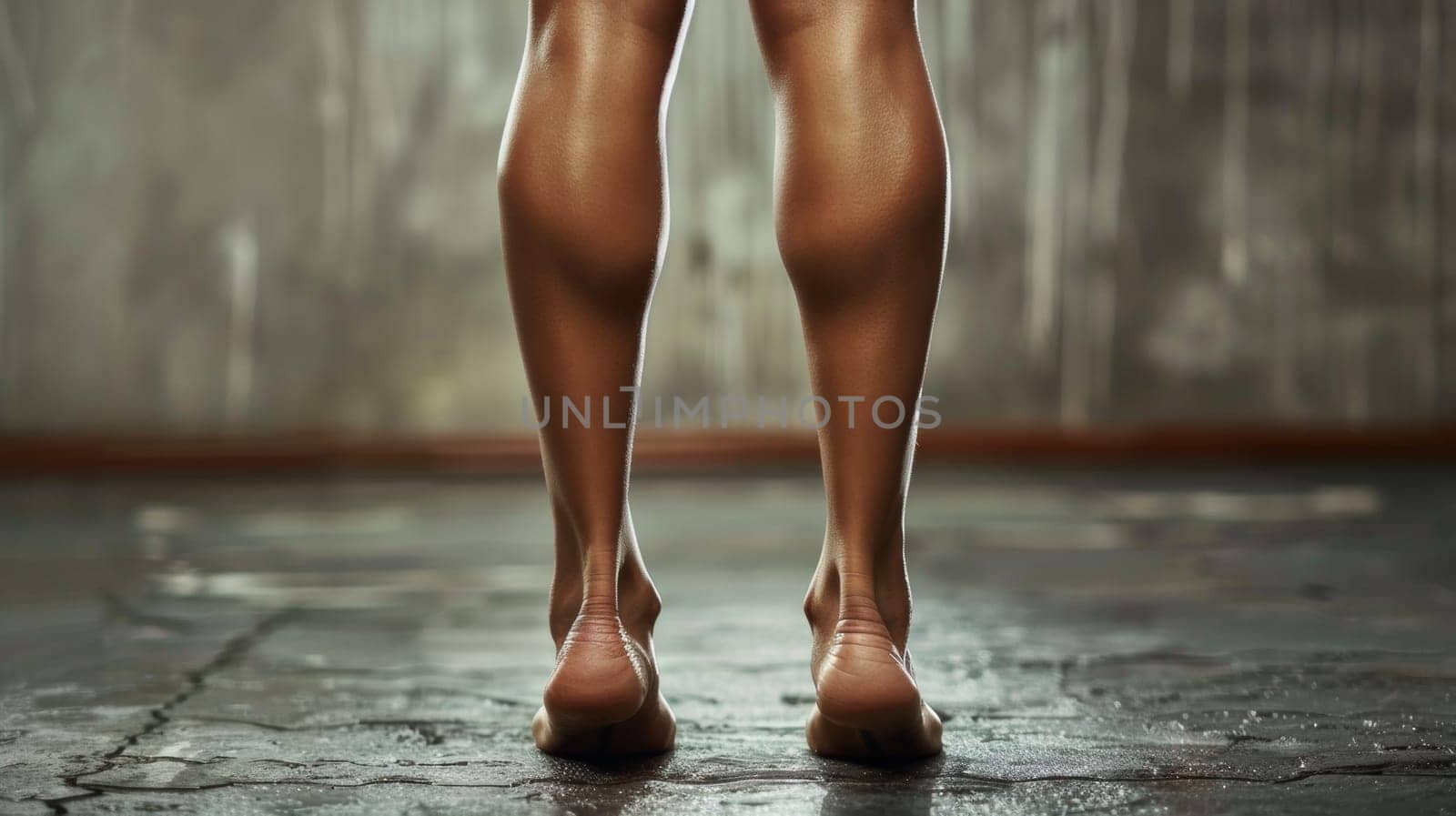 A woman's legs are shown in a close up of her feet