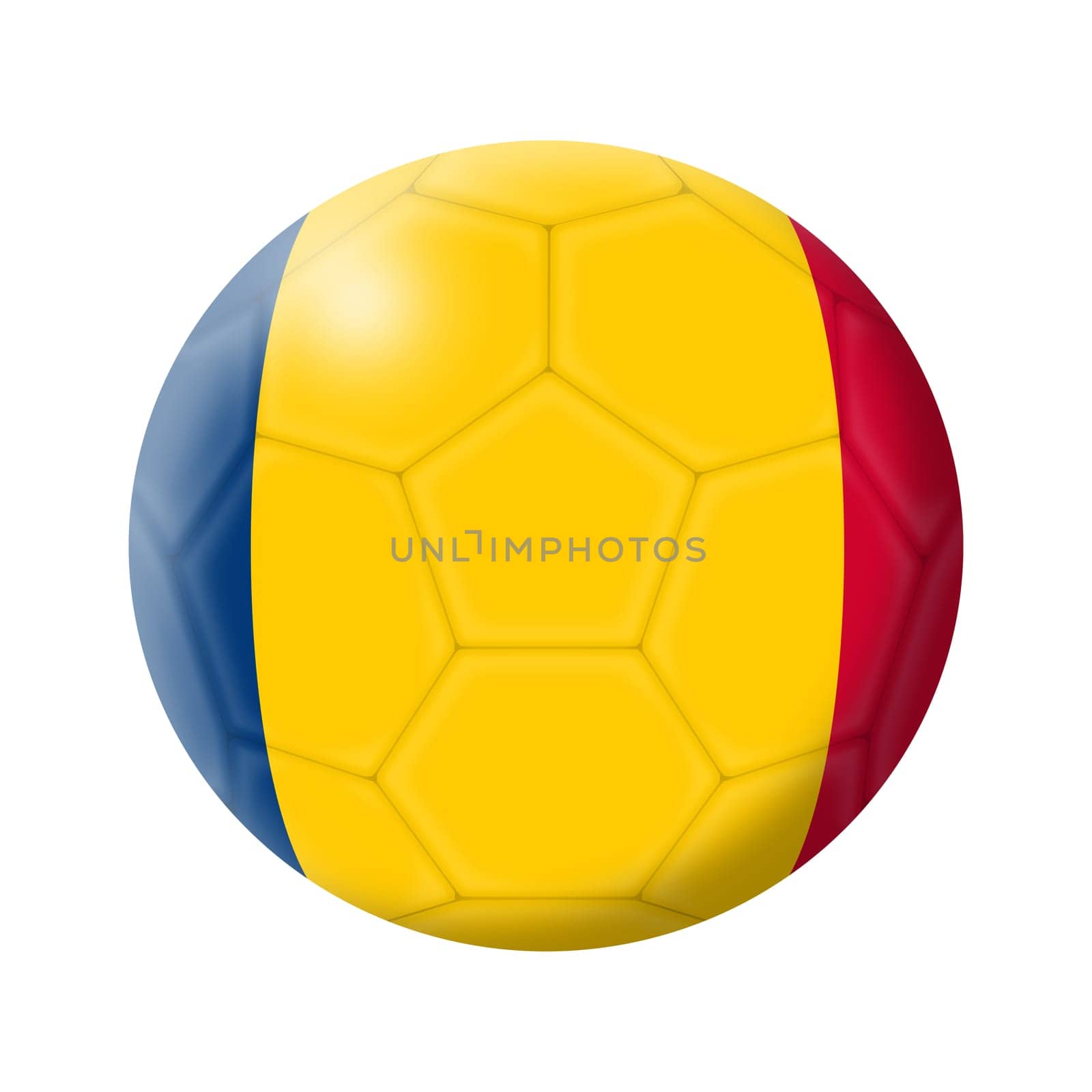A Chad soccer ball football illustration isolated on white with clipping path