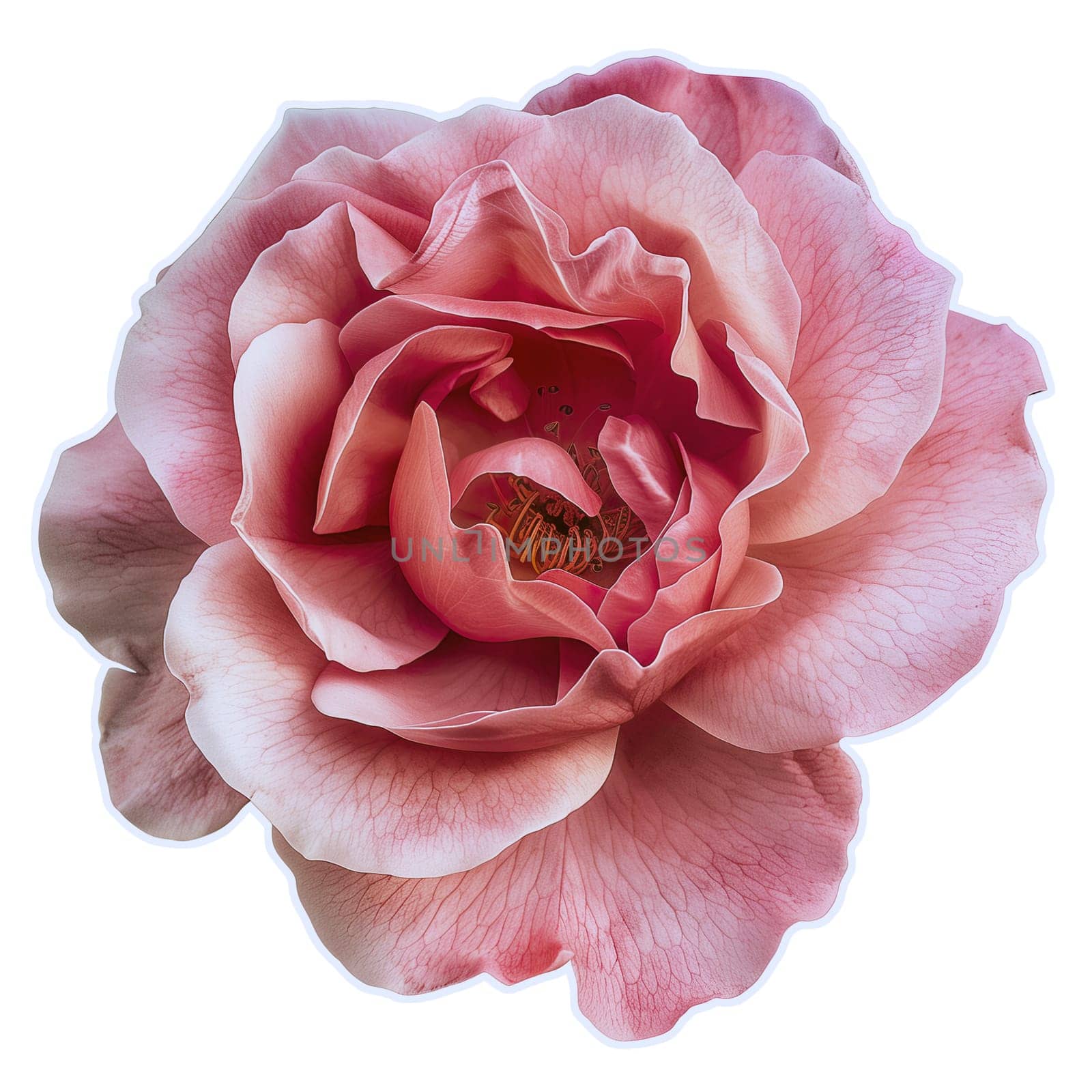 Pink rose flower close up cut out sticker by Dustick